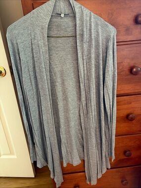 Charlotte Russe Light Gray Open-Front Draped Cardigan
